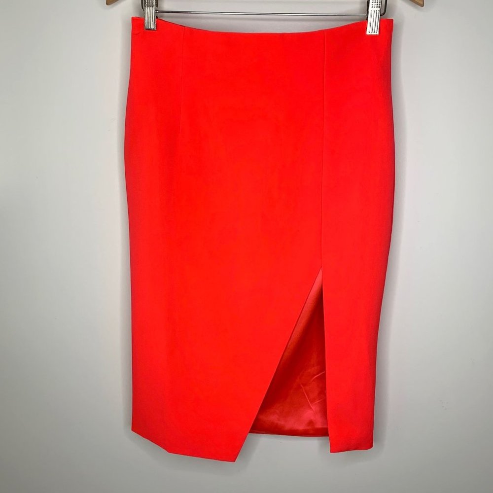 BARDOT Front Split High Waist Pencil Skirt in Neon Fusion Pink Sz M/8‎ - Picture 2 of 7